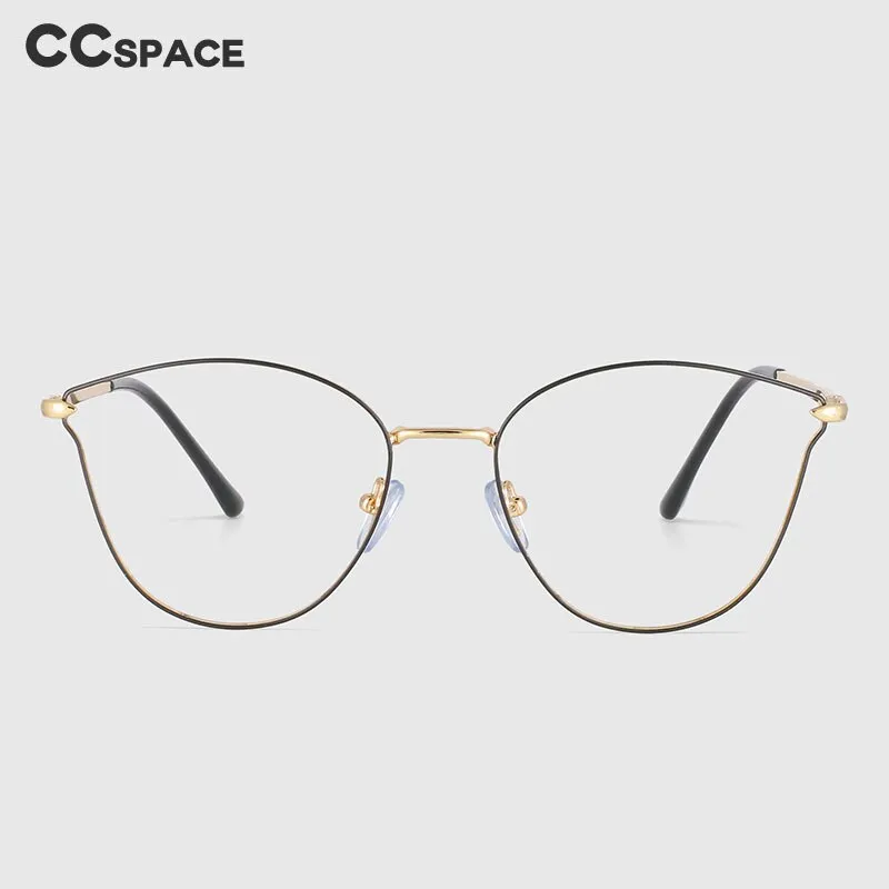 CCspace Unisex Full Rim Square Cat Eye Alloy Frame Eyeglasses 53945