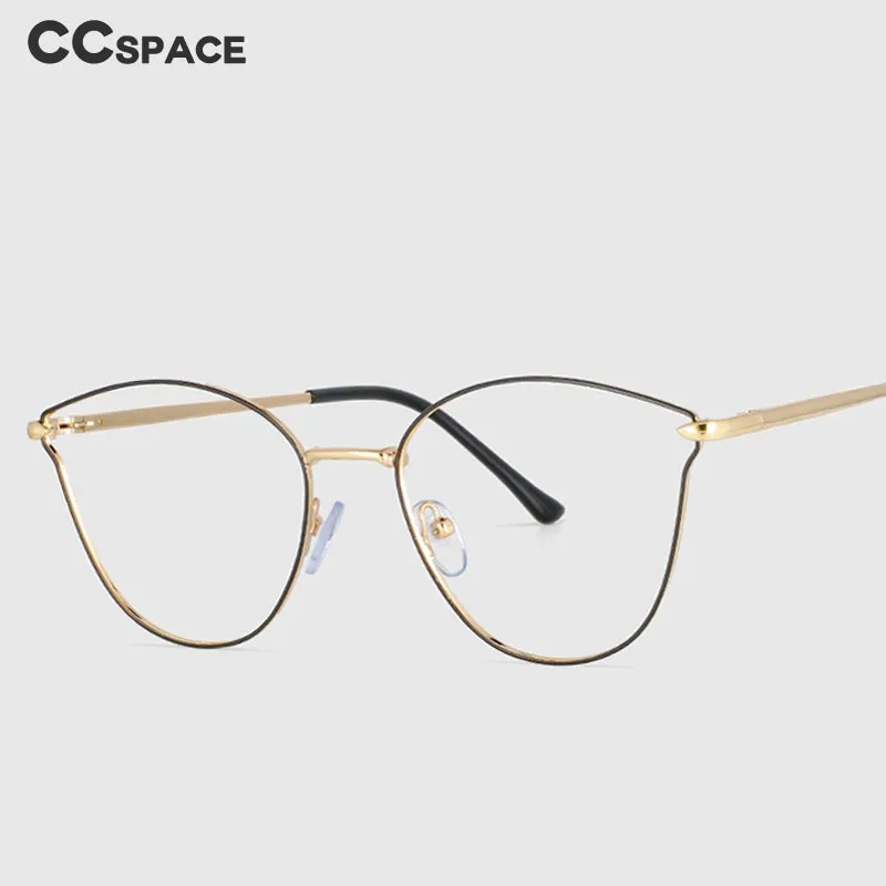 CCspace Unisex Full Rim Square Cat Eye Alloy Frame Eyeglasses 53945