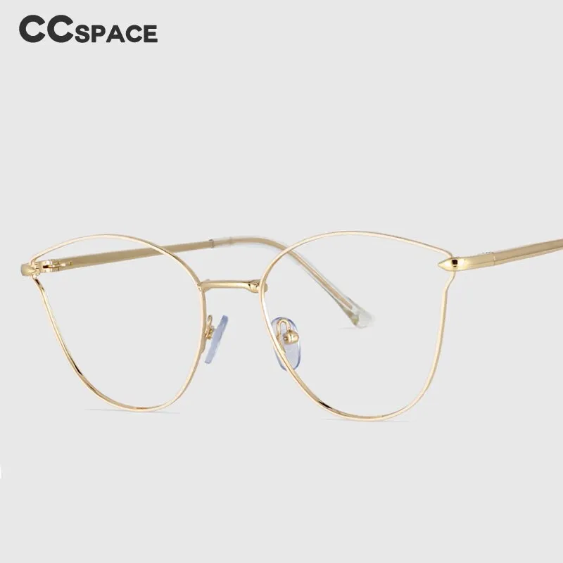 CCspace Unisex Full Rim Square Cat Eye Alloy Frame Eyeglasses 53945