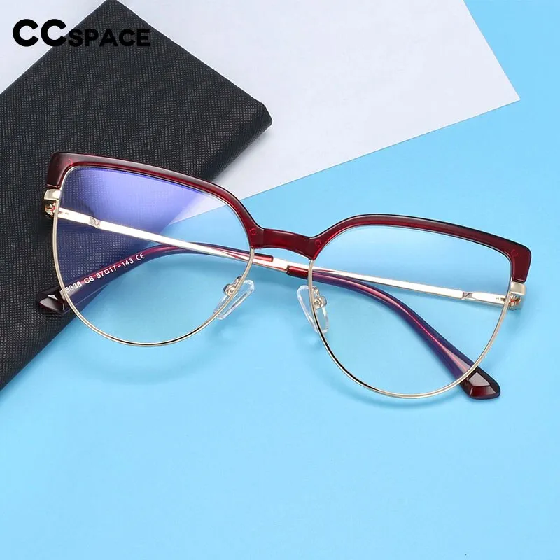 CCspace Unisex Full Rim Square Cat Eye Tr 90 Titanium Frame Eyeglasses 54439