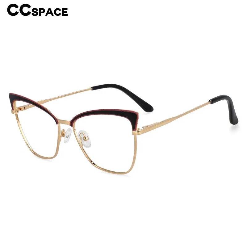 CCspace Women's Full Rim Butterfly Cat Eye Alloy Frame Eyeglasses 54527