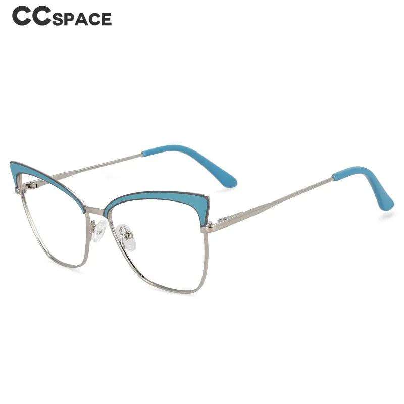 CCspace Women's Full Rim Butterfly Cat Eye Alloy Frame Eyeglasses 54527