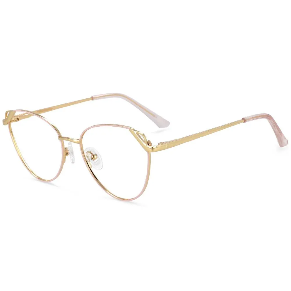 CCspace Women's Full Rim Oval Cat Eye Alloy Frame Eyeglasses 54195