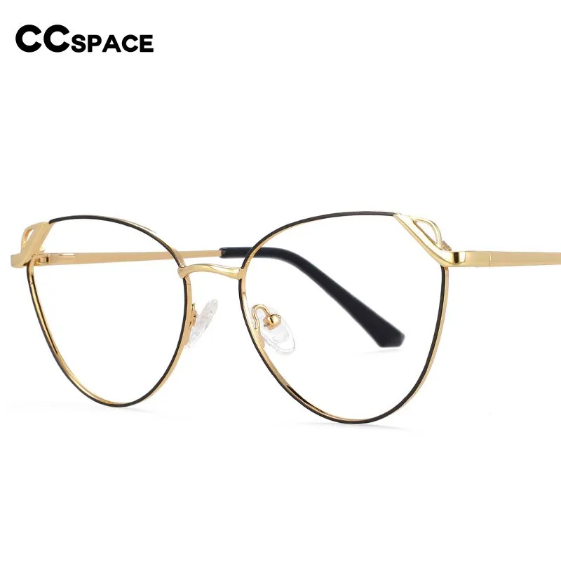 CCspace Women's Full Rim Oval Cat Eye Alloy Frame Eyeglasses 54195