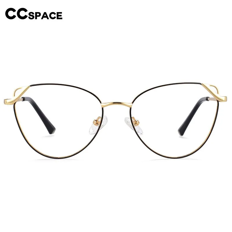 CCspace Women's Full Rim Oval Cat Eye Alloy Frame Eyeglasses 54195