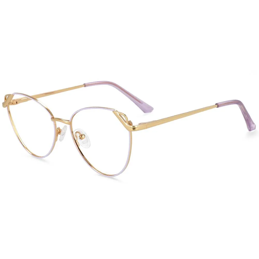 CCspace Women's Full Rim Oval Cat Eye Alloy Frame Eyeglasses 54195