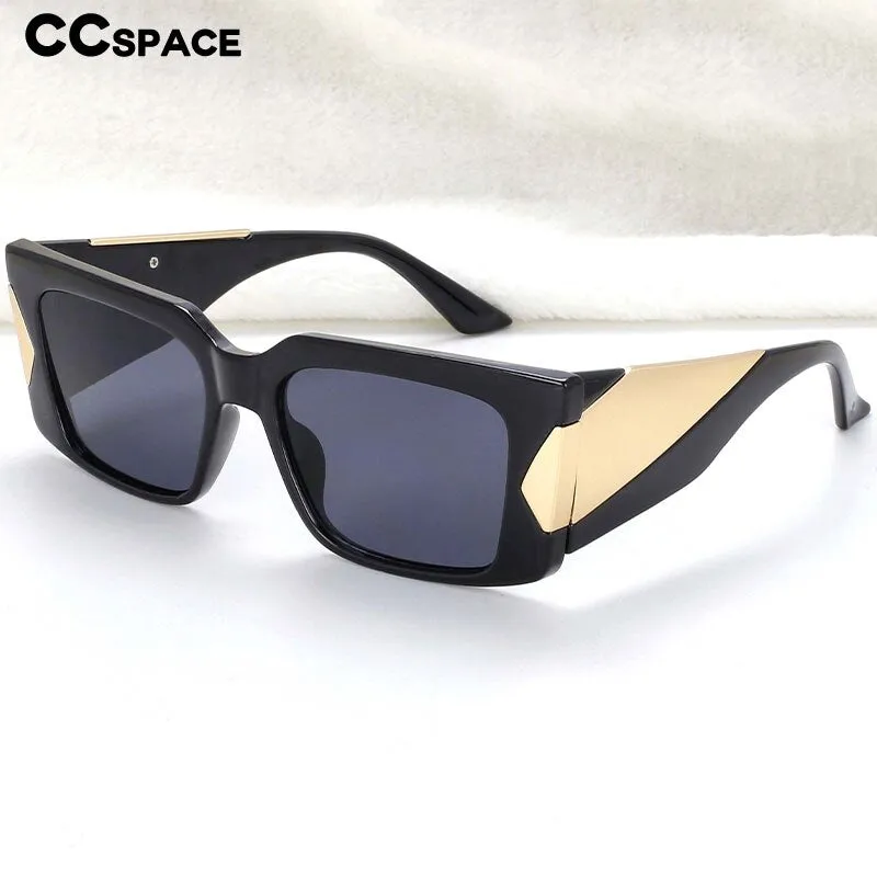 CCspace Women's Full Rim Oversized Square Resin Wide Leg Frame Sunglasses 54498