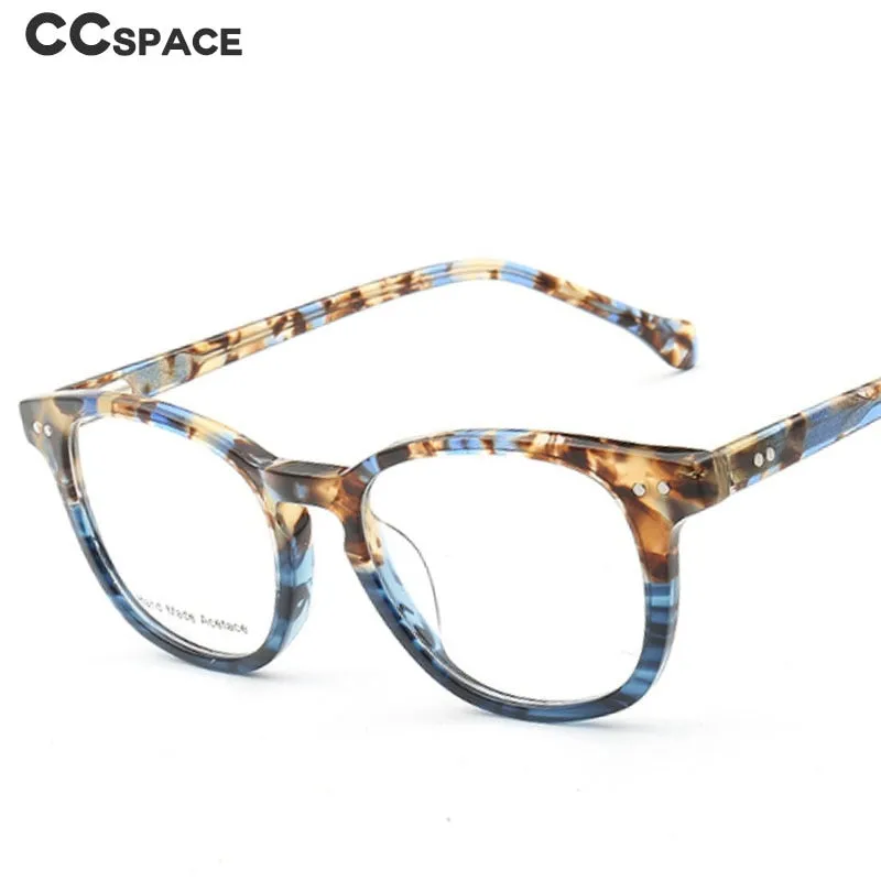 CCspace Women's Full Rim Round Acetate Frame Eyeglasses 49526