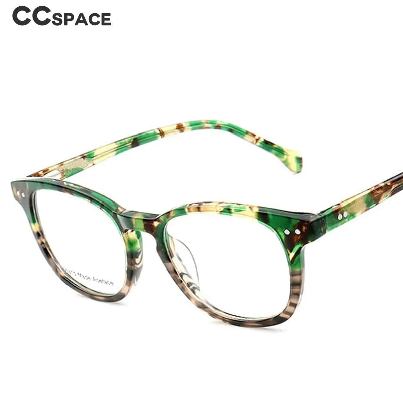 CCspace Women's Full Rim Round Acetate Frame Eyeglasses 49526