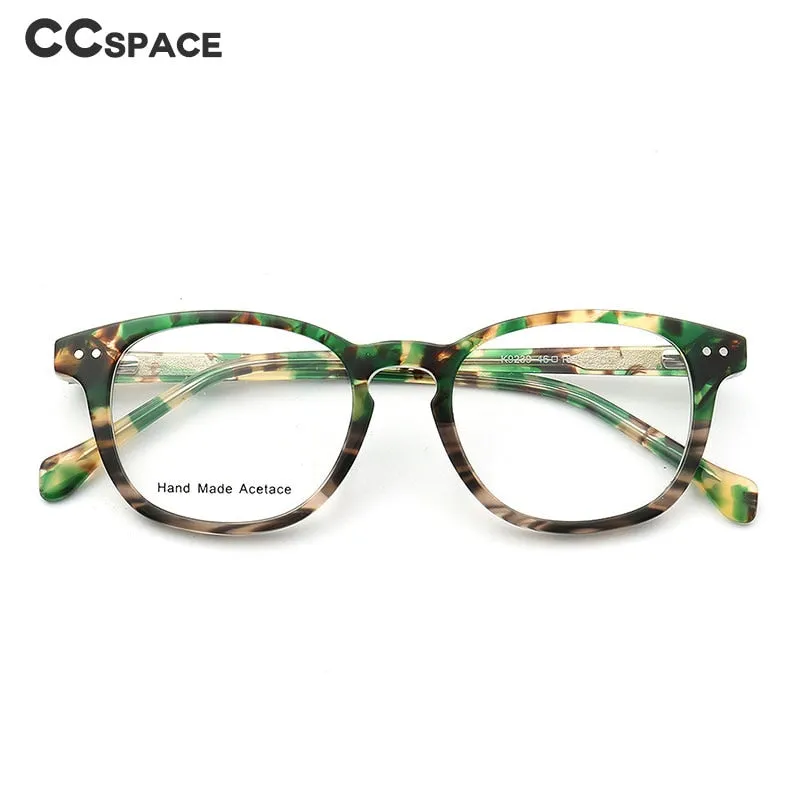 CCspace Women's Full Rim Round Acetate Frame Eyeglasses 49526