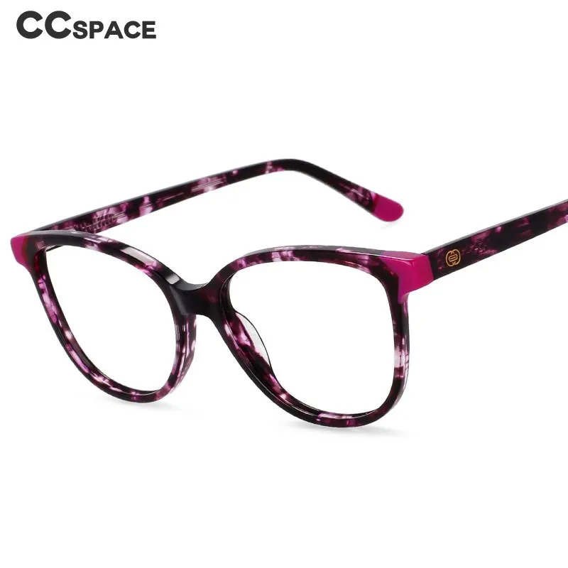 CCspace Women's Full Rim Round Acetate Frame Eyeglasses 54552