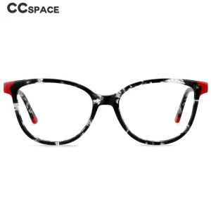 CCspace Women's Full Rim Round Acetate Frame Eyeglasses 54552