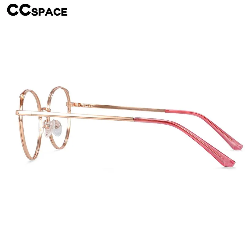 CCspace Women's Full Rim Round Alloy Frame Eyeglasses 54376