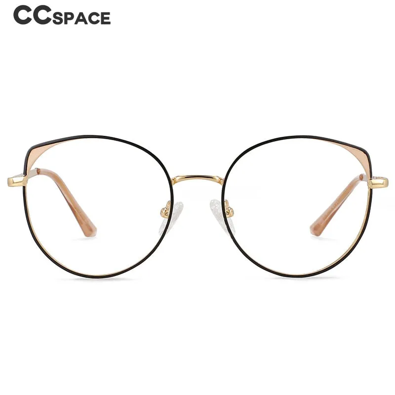 CCspace Women's Full Rim Round Alloy Frame Eyeglasses 54376