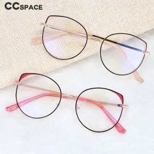 CCspace Women's Full Rim Round Alloy Frame Eyeglasses 54376