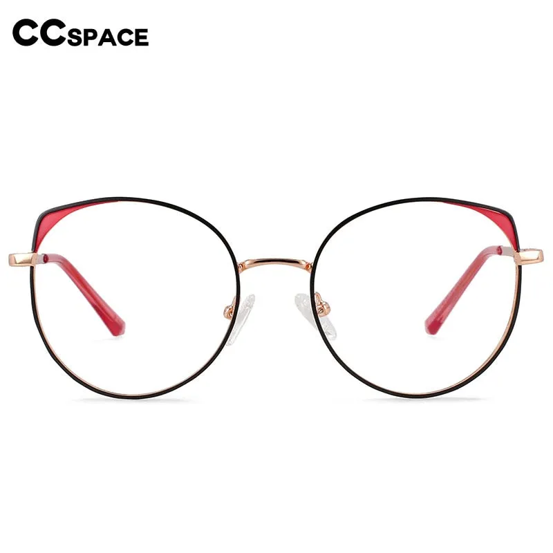 CCspace Women's Full Rim Round Alloy Frame Eyeglasses 54376