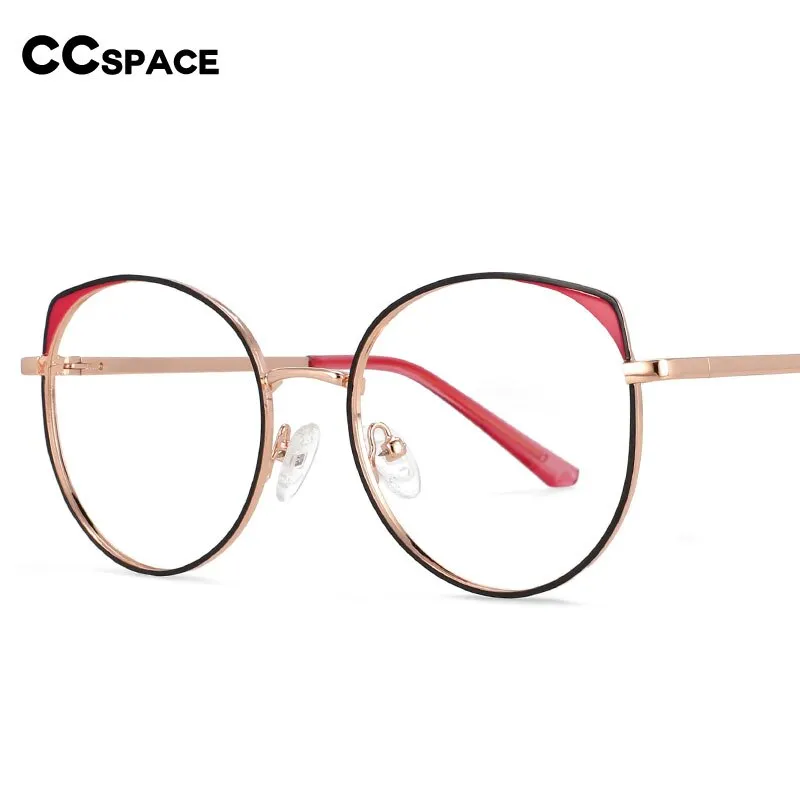 CCspace Women's Full Rim Round Alloy Frame Eyeglasses 54376