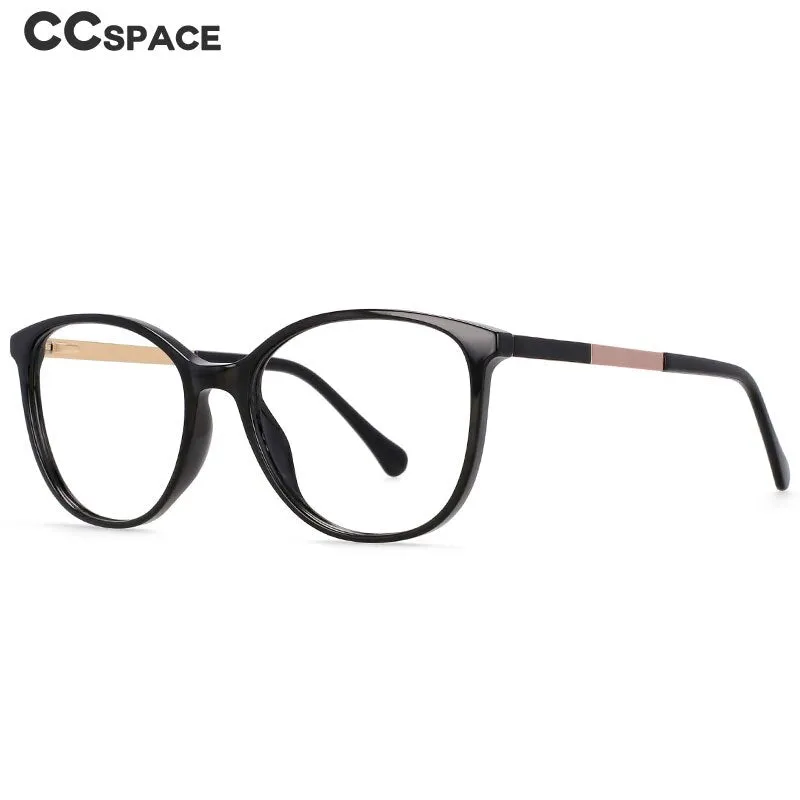 CCspace Women's Full Rim Round Cat Eye Tr 90 Titanium Frame Eyeglasses 54495