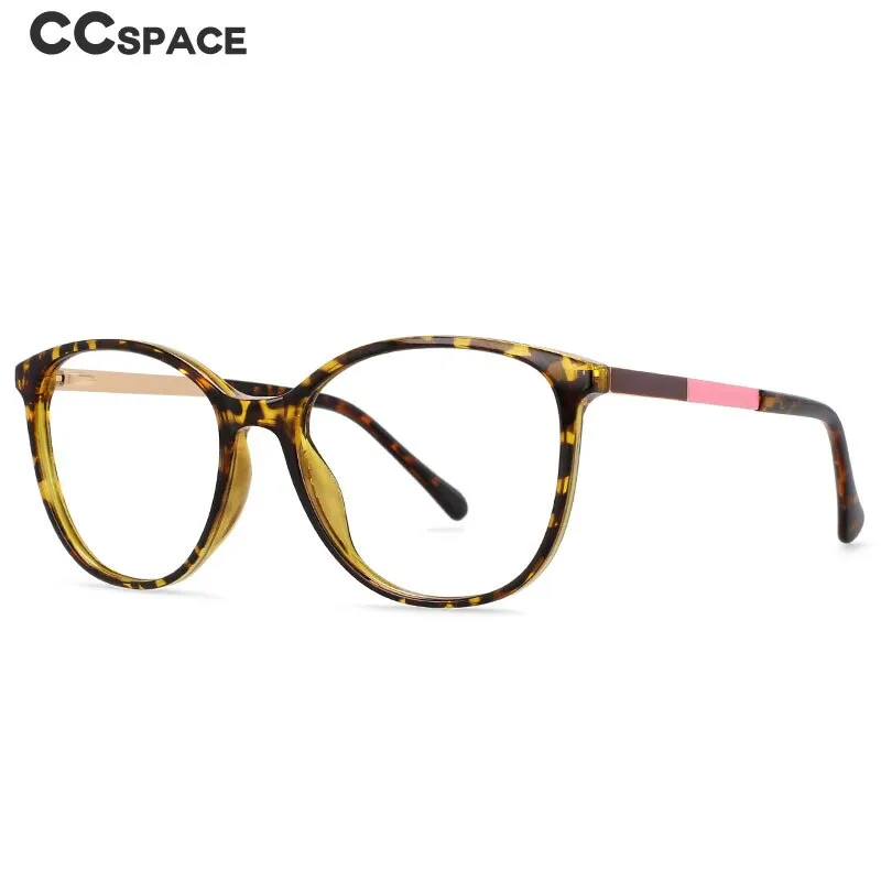 CCspace Women's Full Rim Round Cat Eye Tr 90 Titanium Frame Eyeglasses 54495