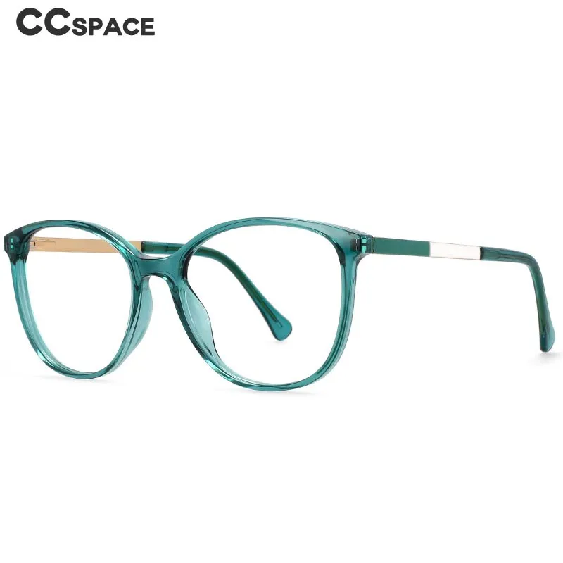 CCspace Women's Full Rim Round Cat Eye Tr 90 Titanium Frame Eyeglasses 54495