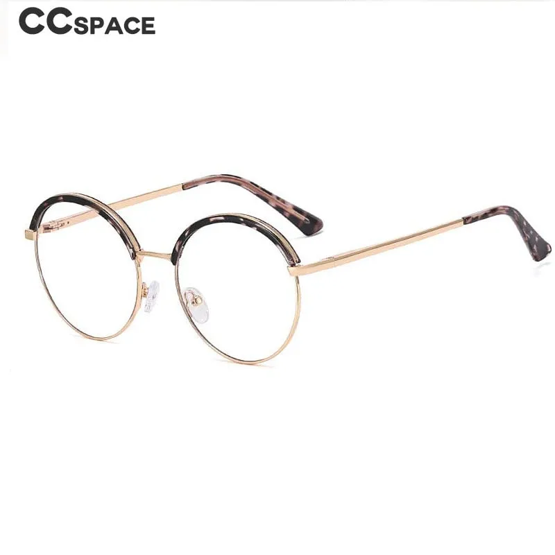 CCspace Women's Full Rim Round Tr 90 Alloy Eyeglasses 55236