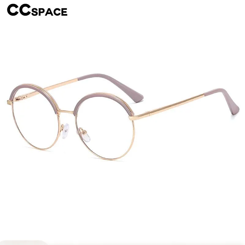 CCspace Women's Full Rim Round Tr 90 Alloy Eyeglasses 55236