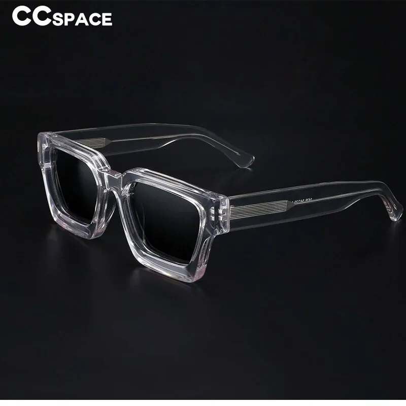 CCSpace Women's Full Rim Square Acetate Frame Polarized Sunglasses 54300