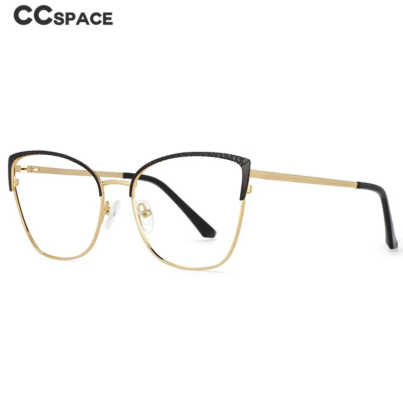 CCspace Women's Full Rim Square Cat Eye Alloy Eyeglasses 54462