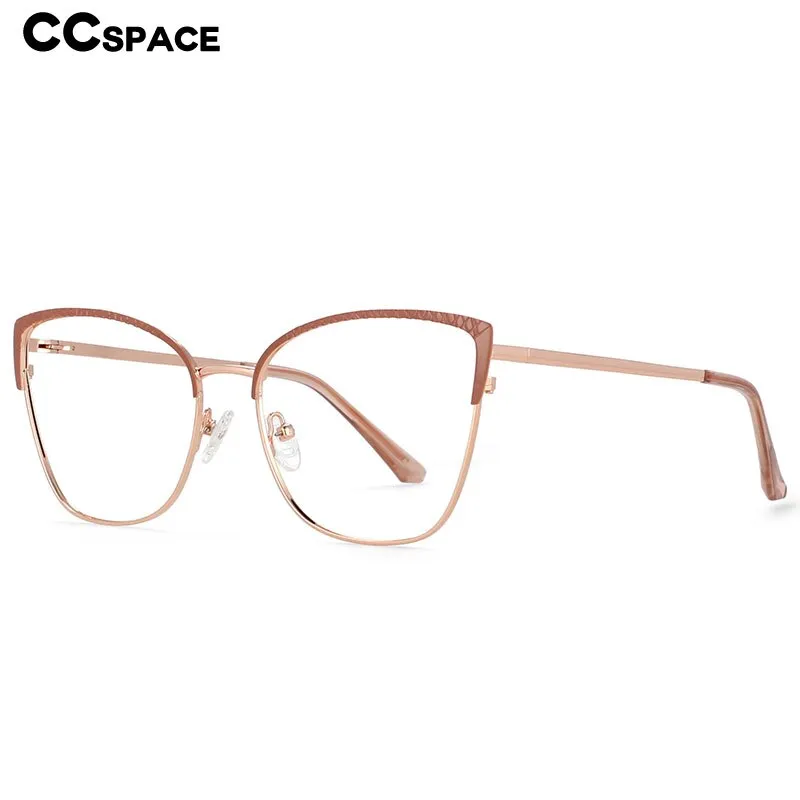 CCspace Women's Full Rim Square Cat Eye Alloy Eyeglasses 54462