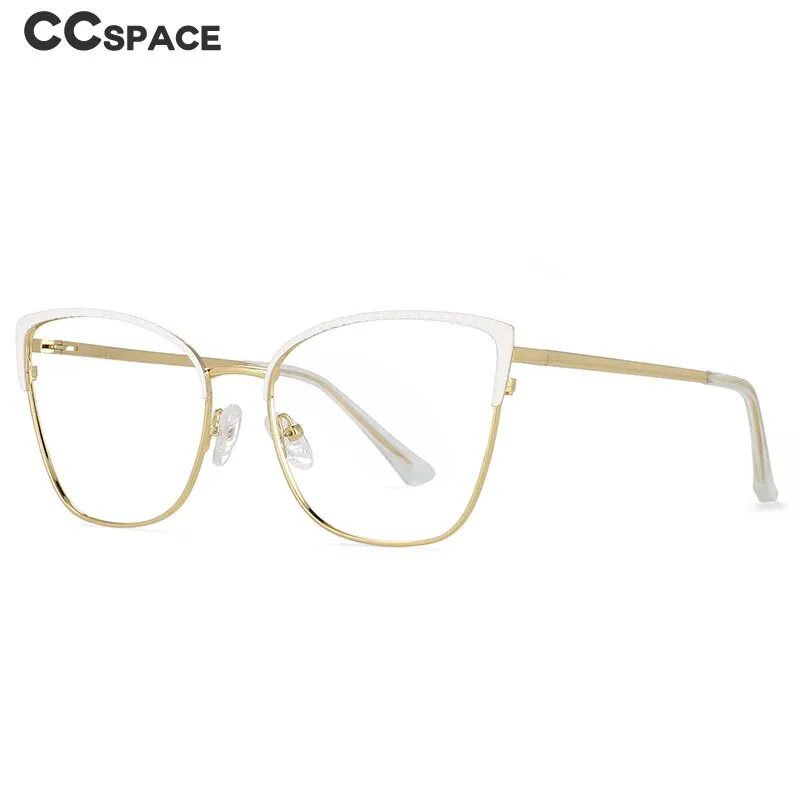 CCspace Women's Full Rim Square Cat Eye Alloy Eyeglasses 54462