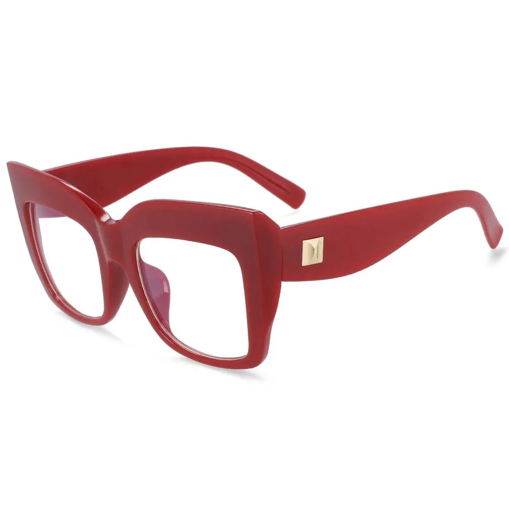 CCspace Women's Full Rim Square Cat Eye PC Reading Glasses R54084