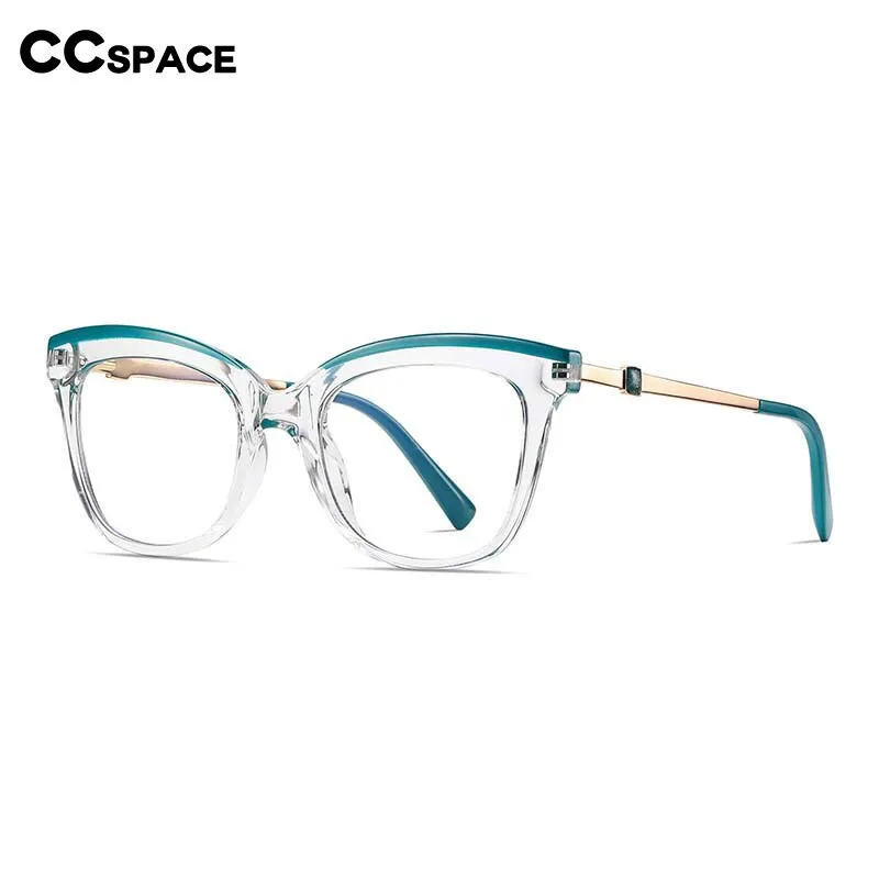 CCspace Women's Full Rim Square Cat Eye Tr 90 Titanium Eyeglasses 54047