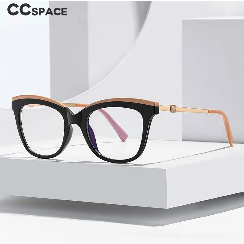 CCspace Women's Full Rim Square Cat Eye Tr 90 Titanium Eyeglasses 54047