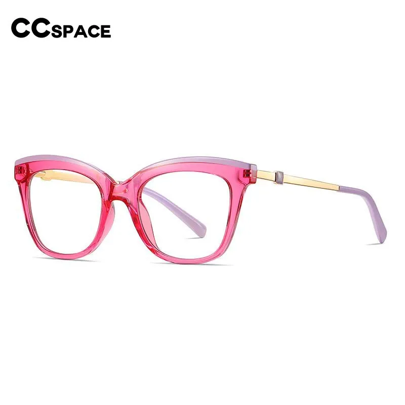 CCspace Women's Full Rim Square Cat Eye Tr 90 Titanium Eyeglasses 54047