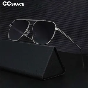 CCspace Women's Full Rim Square Double Bridge Alloy Frame Sunglasses 54444