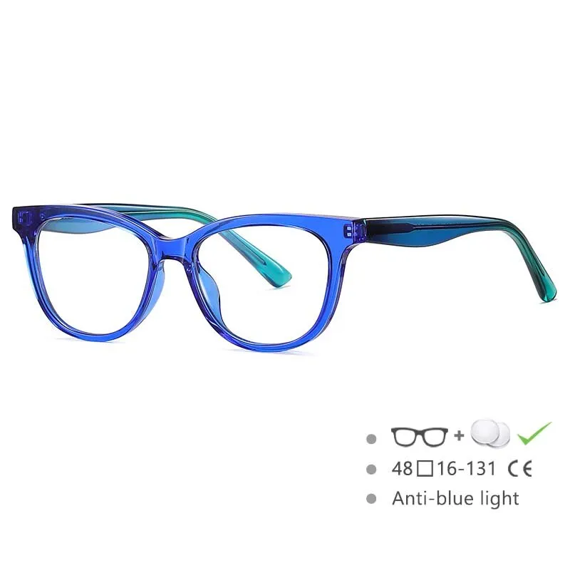 CCspace Youth's Unisex Full Rim Square Tr 90 Titanium Eyeglasses 54525