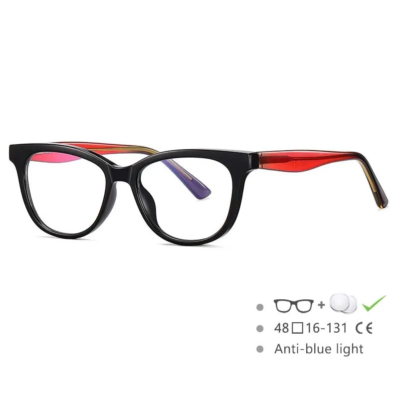 CCspace Youth's Unisex Full Rim Square Tr 90 Titanium Eyeglasses 54525