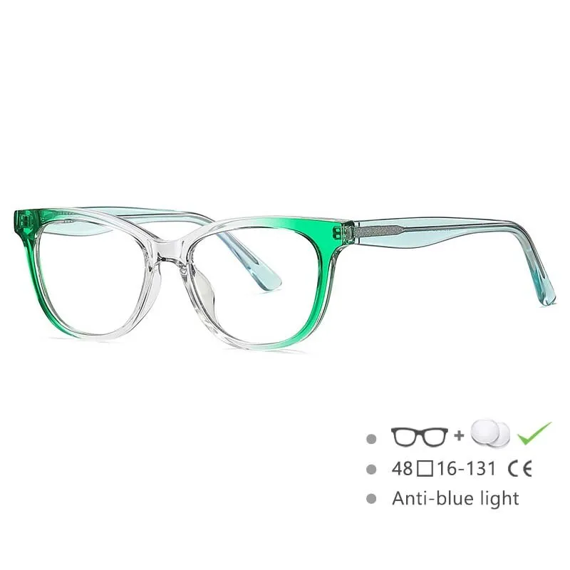 CCspace Youth's Unisex Full Rim Square Tr 90 Titanium Eyeglasses 54525