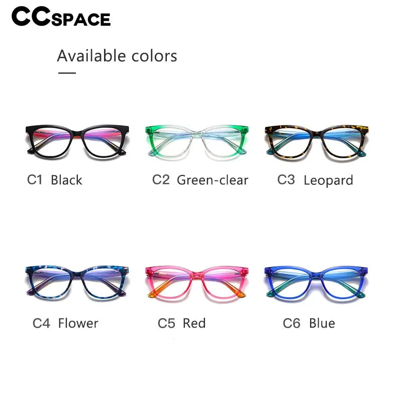 CCspace Youth's Unisex Full Rim Square Tr 90 Titanium Eyeglasses 54525