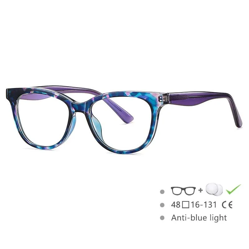 CCspace Youth's Unisex Full Rim Square Tr 90 Titanium Eyeglasses 54525