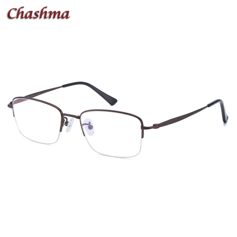 Chashma Ochki Men's Semi Rim Square Titanium Eyeglasses 8923