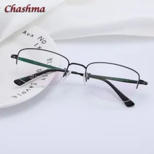 Chashma Ochki Men's Semi Rim Square Titanium Eyeglasses 8923