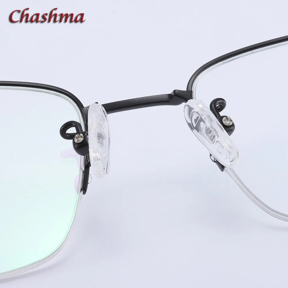 Chashma Ochki Men's Semi Rim Square Titanium Eyeglasses 8923