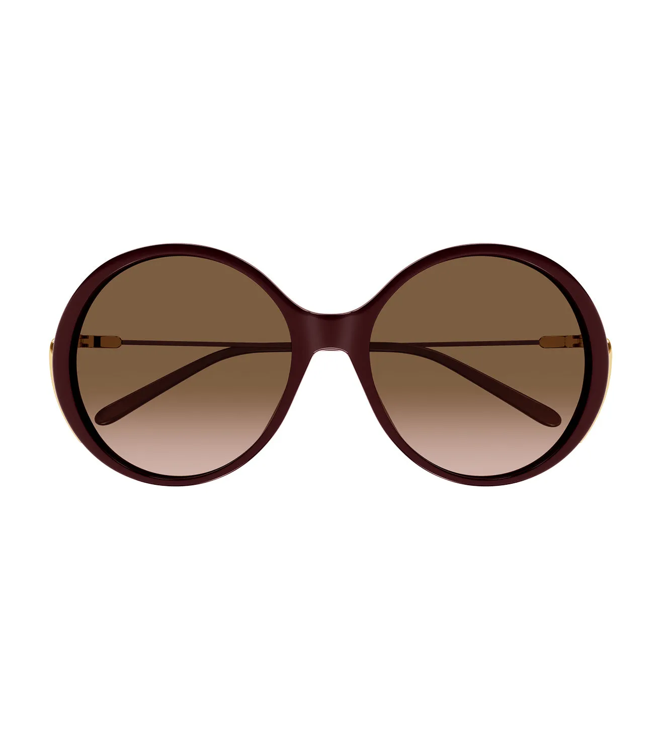 Chloe Women's Brown Round Sunglass