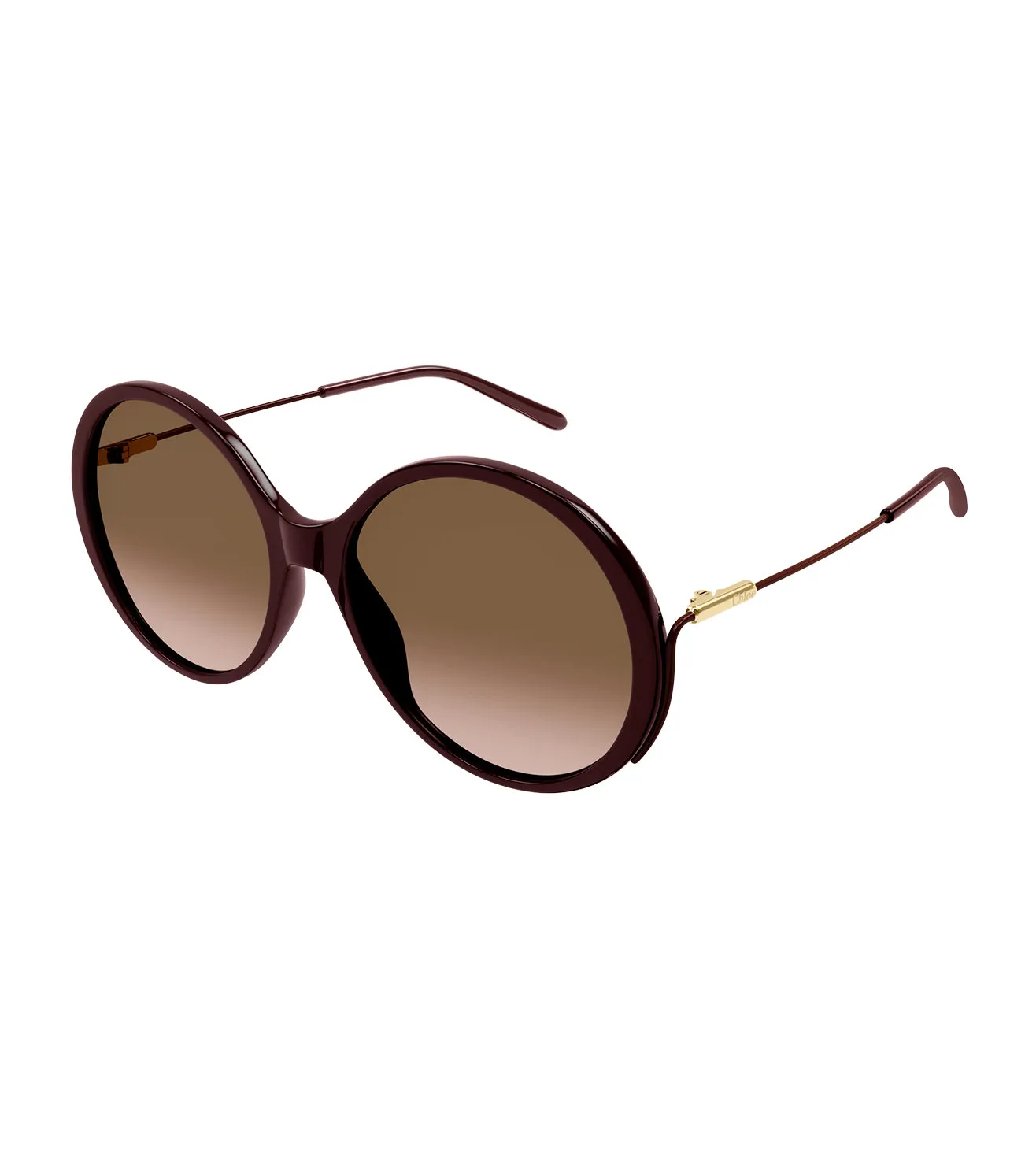 Chloe Women's Brown Round Sunglass