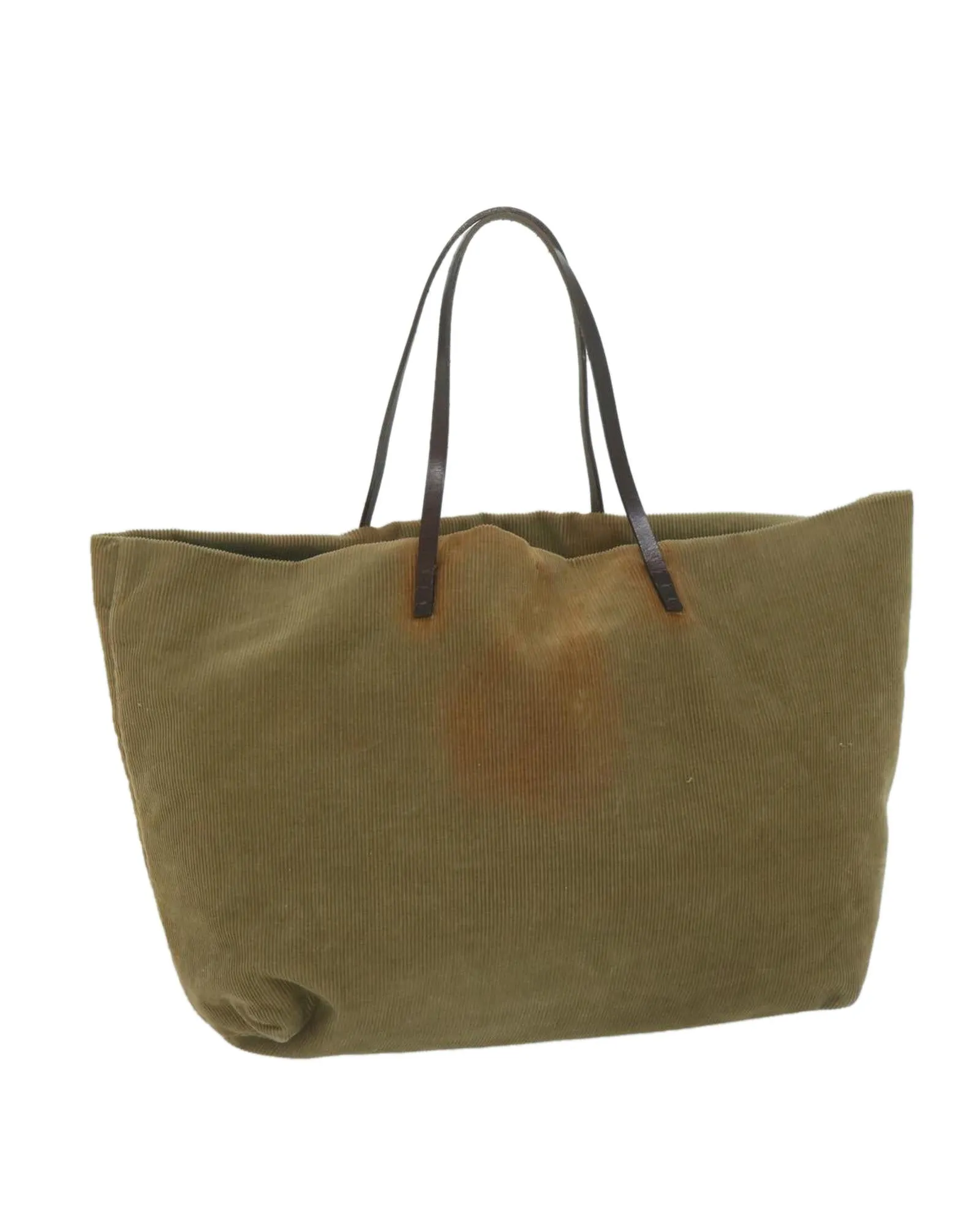 Corduroy Tote Bag in Khaki by Italian Designer