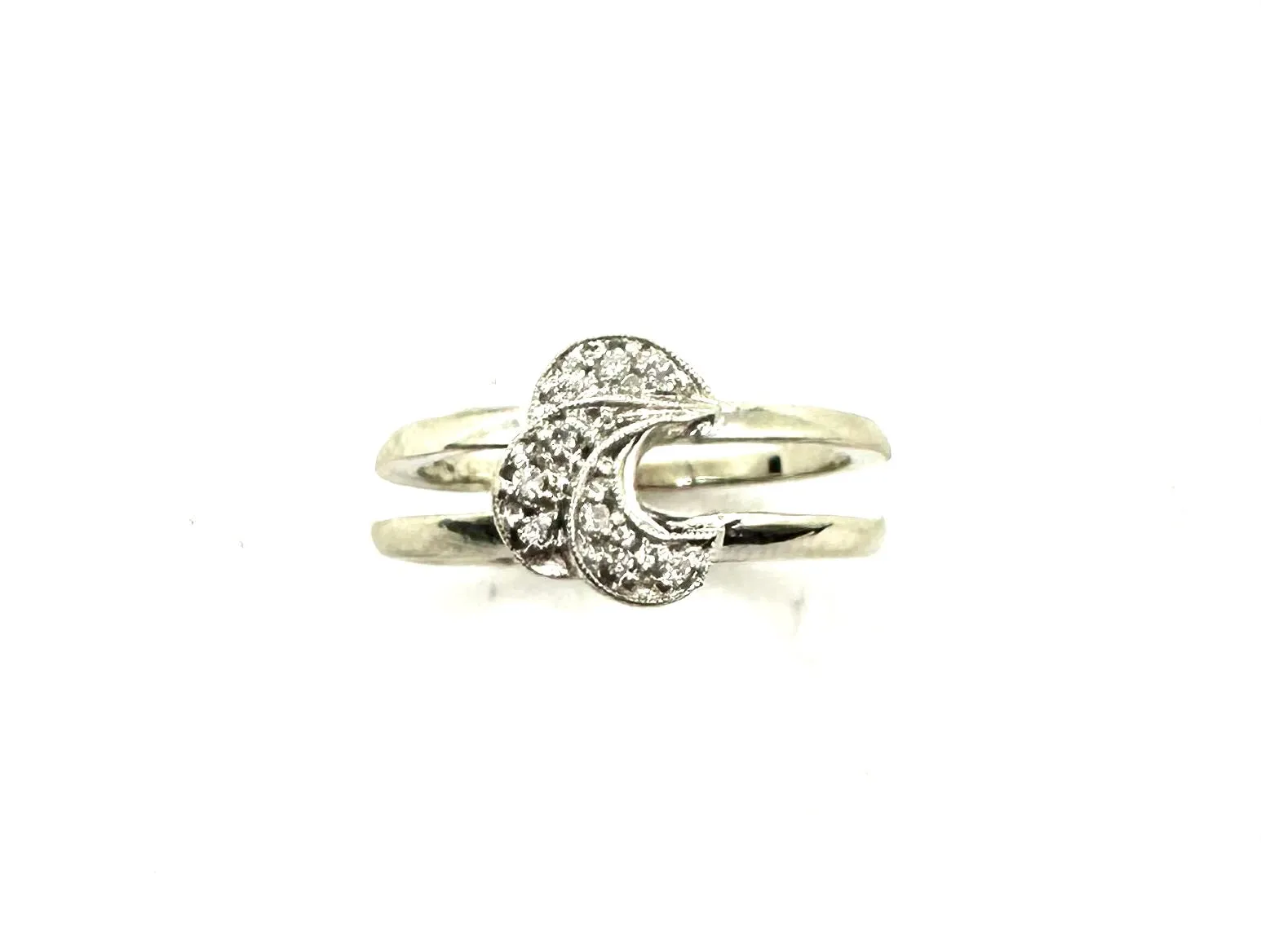 Crescent Moon Diamond Ring