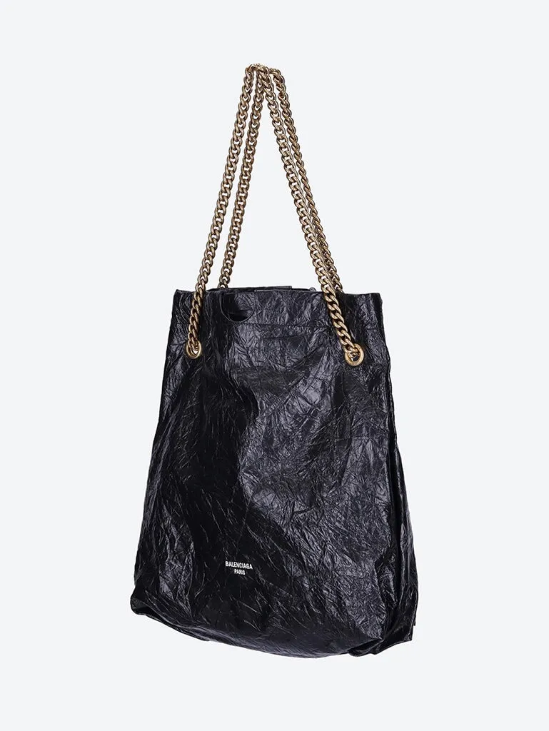 Crushed calfskin tote bag