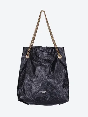 Crushed calfskin tote bag