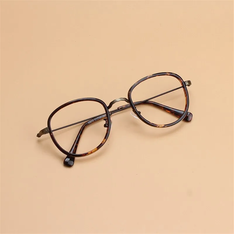 Cubojue Unisex Full Rim Irregular Square Alloy Hyperopic Reading Glasses